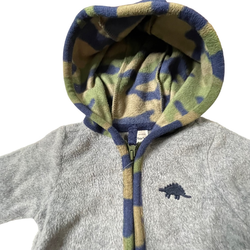 Carter’s baby boy hooded jumpsuit size 3M - Picture 4 of 13
